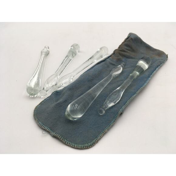 Set of 5 Antique Georgian Glass Sugar Crushers / Cocktail Stirrer EUC - Picture 3 of 6